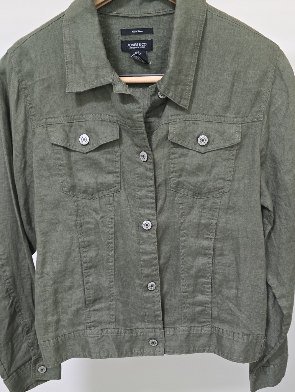 Olive Green Linen Jacket